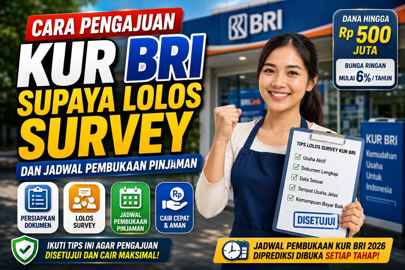 Cara Pengajuan KUR BRI Supaya Lolos Survey dan Jadwal Pembukaan Pinjaman